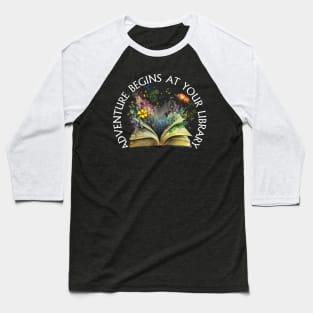 Adventure Begins At Your Library Summer Reading 2024 Baseball T-Shirt